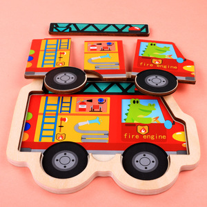 Puzzle in legno <span class=keywords><strong>Montessori</strong></span> animale 3D del fumetto educativo personalizzato per i più piccoli - Product Image 3