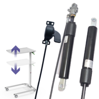 Table de chevet réglable en hauteur avec vérin à gaz verrouillable en acier pour usage médical et domestique