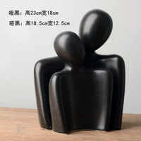 Ensemble de 2 sculptures de statue en céramique pour la décoration de la maison