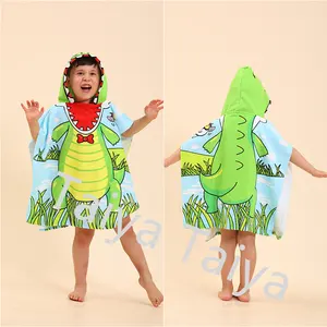 Hot Sale Wholesale Stock Children&#39;s Bath Towel Cape Hooded Bath Towel Bathrobe for Babies Beach Customized Rectangle Printed