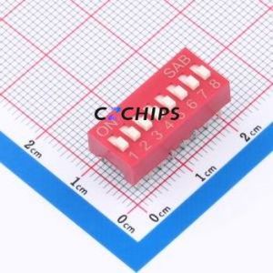 BSE08GR DIP Switch Through hole Component (THT) Switch Single Pole Single Throw 8 2.54mm 25mA - Product Image 1