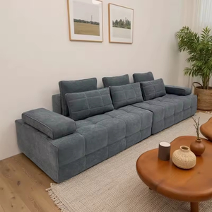 Sofá Modular de Lujo Ligero para Comercio Exterior, de Alta Densidad y Compresión, con Tela de Franela, de Una Pieza y Sin Marco, para Sala de Estar - Product Image 1