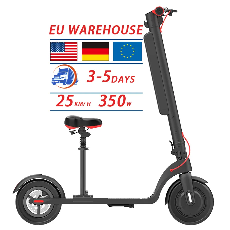 2024 hx nouvelle allemagne x8 longue portée 45Km 10 pouces pneu Scooter électrique adulte 45 Kmh petit 350w 500w puissant escooter avec siège