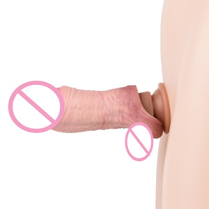 SXXY 5 pouces, manchon de pénis couleur chair, anneau de pénis ouvert, manchon de pénis en silicone réutilisable, <span class=keywords><strong>préservatif</strong></span>, manchon d'agrandissement du pénis, améliorant sexuel - Product Image 6