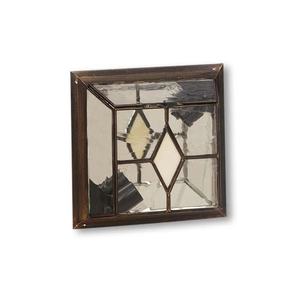 Plafón pequeño de 10x25x25 cm, casquillo E27, acabado en oro viejo y beige; ideal para iluminar espacios reducidos y decoración. - Product Image 1