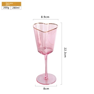 ชุดแก้วไวน์รูปหัวใจสีชมพูแบบเรียบง่ายสไตล์ยุโรป DAMAI แก้วไวน์แดงสำหรับงานปาร์ตี้ ตกแต่งโต๊ะ - Product Image 5