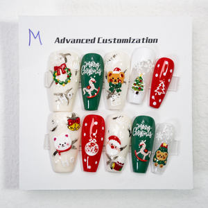 توريد مباشر من المورد أظافر عالية الجودة مصنوعة يدويًا جل مثقاب فاخر من حجر الراين قابل لإعادة الاستخدام أظافر لاصقة للأظافر - Product Image 3