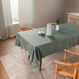 Custom Solid Color Linen Kitchen Table Cloth Runner Luxury Fabric Wholesale Custom Size 100% Linen <b>Tablecloths</b> Wedding for Hotel - Product Image 2
