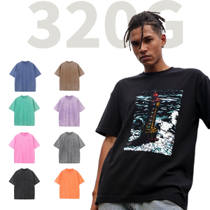 เสื้อยืดทีม Shengshi 320g เม็ดสีล้างเทรนด์ผ่อนคลายคอกลมนุ่มใส่ได้ทุกวันมีโลโก้ออกแบบได้ตามต้องการสำหรับทีม - Product Image 1