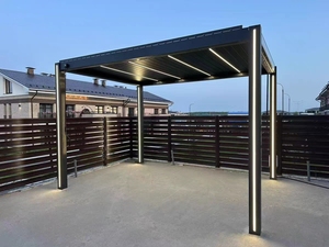 Pérgola Bioclimática Motorizada de Aluminio para Exteriores, con Persianas Retráctiles Ajustables, Protección UV, Resistente a la Intemperie - Product Image 6