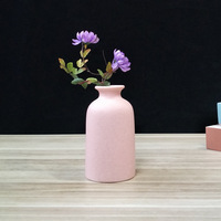 Vas Keramik Mulut Lebar Hasil Sandblasting Barang Dekoratif Modern Minimalis Buatan Tangan Diameter Besar Finishing Matte Bernuansa Zen Hitam Putih