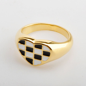 Bague en forme de damier avec un grand cœur en acier inoxydable Bague chevalière <span class=keywords><strong>Tai</strong></span> Chi Yin Ying Yang Bijoux de mode pour femmes <span class=keywords><strong>Moi</strong></span> - Product Image 6