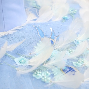 T0202 Tutú de Ballet Profesional Azul Pájaro, Disfraces de Bailarina, Tutú de Danza Clásica para Solista - Product Image 6