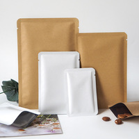 Papier Kraft thermoscellé personnalisé 20G pochette plate à 3 joints latéraux avec intérieur en feuille d'aluminium pour l'emballage alimentaire café thé