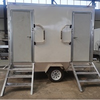 Remorque de toilettes mobiles de luxe à 2 cabines pour mariages, événements en plein air, toilettes portables commerciales