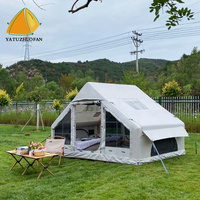 Tente de glamping avec système d'éclairage LED, abri de camping gonflable de luxe pour 10 adultes