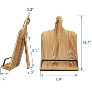 Wooden recipe rack, simple wooden bookshelf, <b>desktop</b> <b>shelf</b>, adjustable height, factory direct supply. - Product Image 5