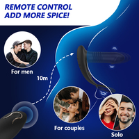 Vibrateur anal vibrant à poussée, masseur de prostate, anneau pénien, plug anal, anneau de retardement de l'éjaculation, jouets sexuels masculins pour hommes