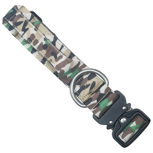 Collier tactique camouflage pour chien avec poignée, collier en nylon robuste rembourré et doux avec boucle en métal pour grands chiens - Product Image 4