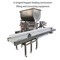 Trémie en forme de U beurre d'arachide Mayonnaise jus boisson émulsion Gel Rotor pompe bande transporteuse Machine de remplissage