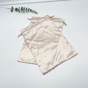 Sac à poussière de luxe en satin de soie avec cordon de serrage pour sacs à main et pochettes, pochette en soie brodée pour sac à main - Product Image 5