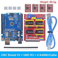 AIZESION 3D Printer Kit CNC Shield V3 V4 Engraving Machine Kit NANO Improved Version 4988 Driver