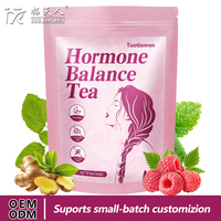 Sachets de thé pour le bien-être hormonal féminin, mélange d'herbes naturelles framboise-gingembre, vitalité féminine, qualité supérieure, 10 unités