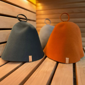 Chapeau <span class=keywords><strong>de</strong></span> sauna en laine mérinos fabriqué en usine, bonnets <span class=keywords><strong>de</strong></span> <span class=keywords><strong>bain</strong></span> en feutre <span class=keywords><strong>de</strong></span> laine naturelle pour hommes et femmes - Product Image 5