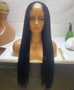 Peruca de Parte V de 24-26 Polegadas de Cabelo Humano 100% Virgem Brasileiro, Perucas de Cabelo Humano Liso de 180% de Densidade para Mulheres Negras - Product Image 1