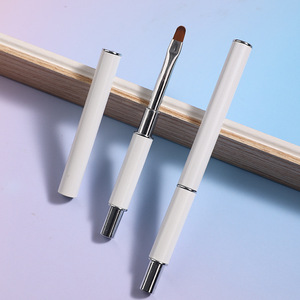 Ensemble de pinceaux à ongles professionnels OEM à marque privée avec manche métallique blanc, pour décoration florale, stylo de peinture, liner, gel français et pinceaux de manucure assortis - Product Image 5