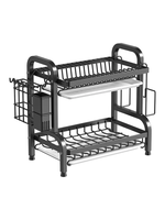 Égouttoir à vaisselle en fil métallique à 3 niveaux, support de rangement de table à 3 niveaux