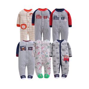 Offre Spéciale 100% coton manches longues printemps automne enfants bouton pyjamas vêtements barboteuses garçon combinaison bébé - Product Image 6