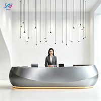 Bureau d'accueil moderne en fibre de verre, durable et écologique, pour hôtel, bureau, salon et boutique, mobilier commercial