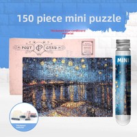 Puzzle personnalisé de 150 pièces en forme de mini-tubes à essai pour adultes, puzzle de dessin animé, jouet de puzzle en papier bleu, vente en gros d'usine