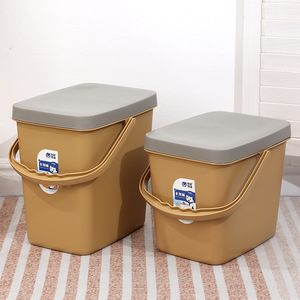 Yongxin Story Rectangular Storage <b>Bucket</b> <b>With</b> <b>Lid</b> Multi Purpose Household Kitchen Large Capacity Hand Held <b>Bucket</b> - Product Image 3