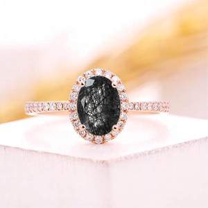 925 <b>Silver</b> Rose Gold Plated <b>Opal</b> Oval <b>Ring</b> Pave Setting Women's Engagement Band Romantic Style Fine Jewelry - Product Image 3