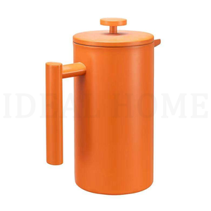 Cafetière à piston française avec logo personnalisé, revêtement coloré, 34 oz, acier inoxydable 304 à double paroi - Product Image 2