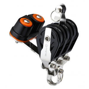 Poulie de voilier à trois roues avec diamètre de roue de 29 mm, diamètre de fil de 6 mm, attaches pour cordes/attaches de corde, modèle de courroie plate pour buffet mixte SPB-2913F - Product Image 1