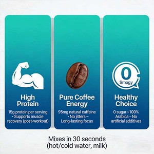 Café de Proteína Orgánica en Polvo OEM de Alta Calidad, 227g/bolsa, Sin Azúcar Instantáneo, Sabor Menta Vainilla para Adultos, Aporta Energía y Ayuda a la Pérdida de Peso - Product Image 4