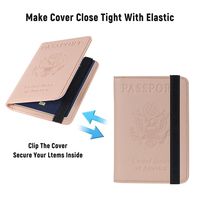 Portefeuille de voyage multi-cartes RFID JIANJI personnalisé avec logo, porte-passeport en PU, fermeture à bande élastique, motif gaufré – Vente chaude