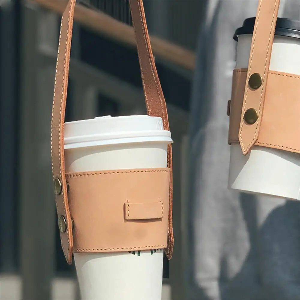 Take Out Portable Leather Cup Carrier Drink Coffee Tea Milk Holder For Drink