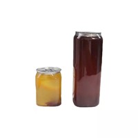 Boîtes de soda en plastique PET transparentes carrées d'usine, emballages de boissons gazeuses, boîtes de boissons avec anneau de traction et couvercle hermétique