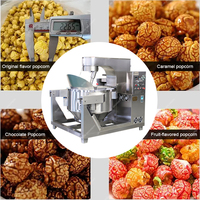 Grande ligne de production commerciale automatique de pop-corn Machine à pop-corn électrique ou à gaz Machine de fabrication industrielle de pop-corn
