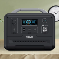 Station d'alimentation portable SAMAS N033 UPS LiFePo4 avec cellule de batterie, onde sinusoïdale pure, puissance réglable 800W-3300W