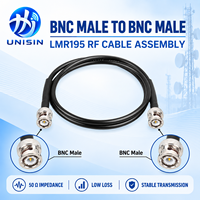 Câble coaxial RF UNISIN BNC mâle-BNC mâle LMR195 en cuivre, pigtail 50 Ohm à faible perte 0-6GHz, jumper d'antenne pour WiFi 5G IoT personnalisé