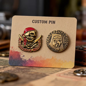 Pin de metal esmaltado de diseño del fabricante, logotipo personalizado, grabado en negro en blanco, insignia de recuerdo con letras vintage, pin de Stranger Things - Product Image 1