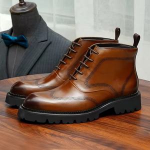 Vente en gros usine : Chaussures de mariage pour hommes en cuir de vachette pleine fleur, formelles, à semelle épaisse et rehaussante, toutes saisons - Product Image 3