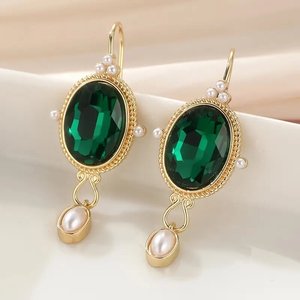 <b>Small</b> Bead Drop <b>Earrings</b> <b>for</b> <b>Women</b> Vintage Oriental Style Daily Wear Ear Accessories - Product Image 2