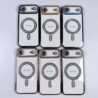 Coque de téléphone transparente magnétique avec protection d'objectif scintillante pour iPhone 18 Pro Max 17 Pro Max 16 15 14