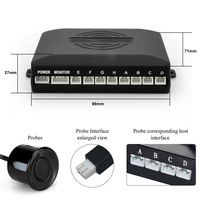 Radar de recul de voiture LCD, pour voiture, système de capteurs de stationnement, 8 capteurs, vente en gros,